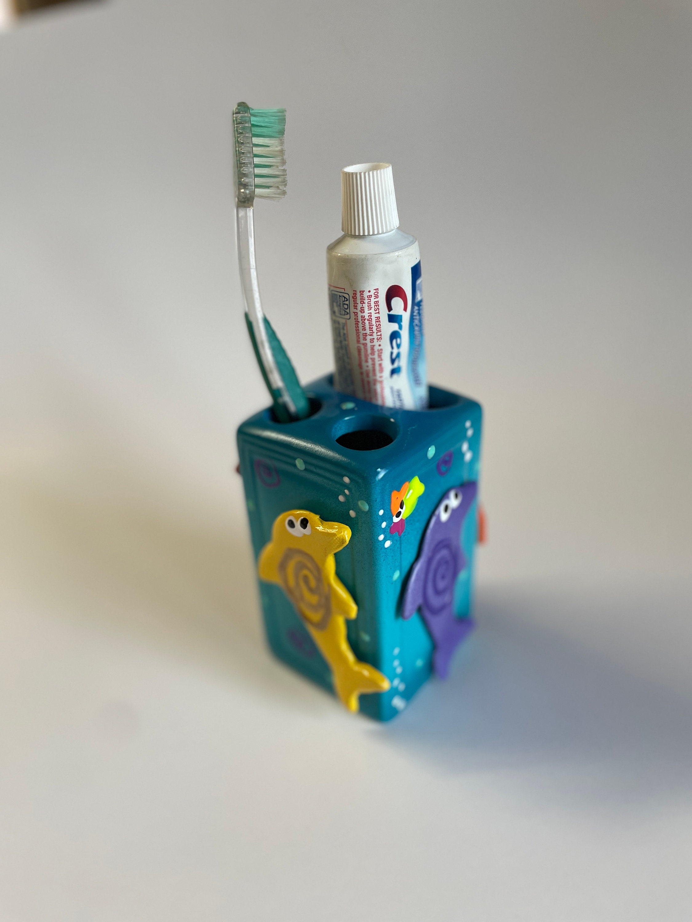 Fish Toothbrush Holder, Pen Holder, Underwater Fish Room Decor, Beach