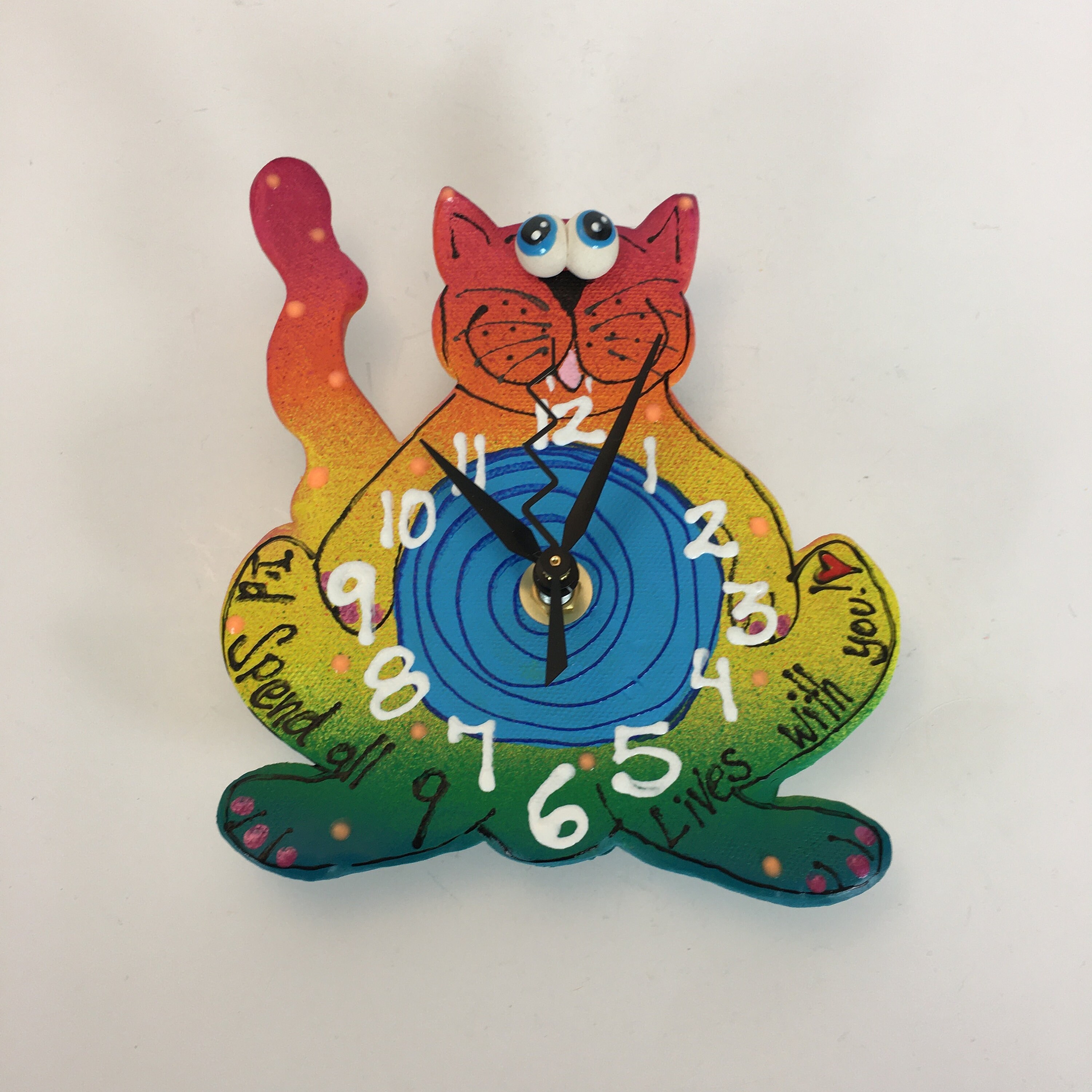 Kitty Clock,Cat Lover Gift,Cat Wall Clock,KIDS Clock,Kit Cat Clock