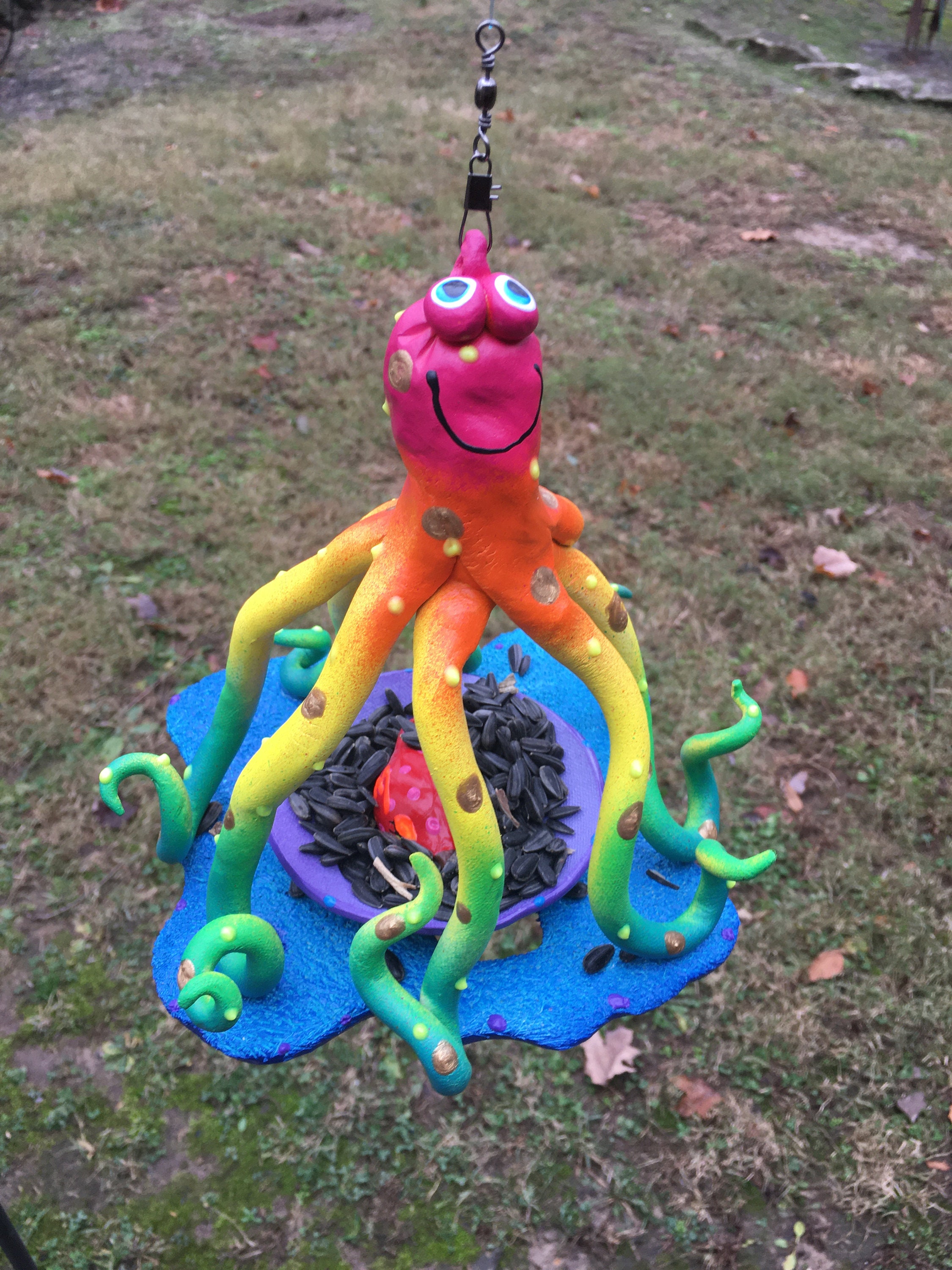 Bird Feeder,Octopus Bird Feeder,Birds,Unique Bird Feeder,Outdoor