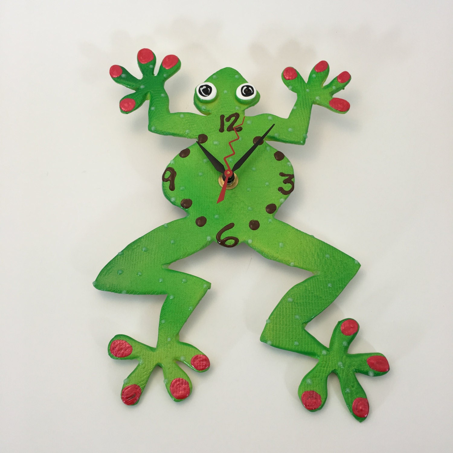 Kids Wall Clock,Unique Clock,Handmade clock, Frog Clock, Unique wall