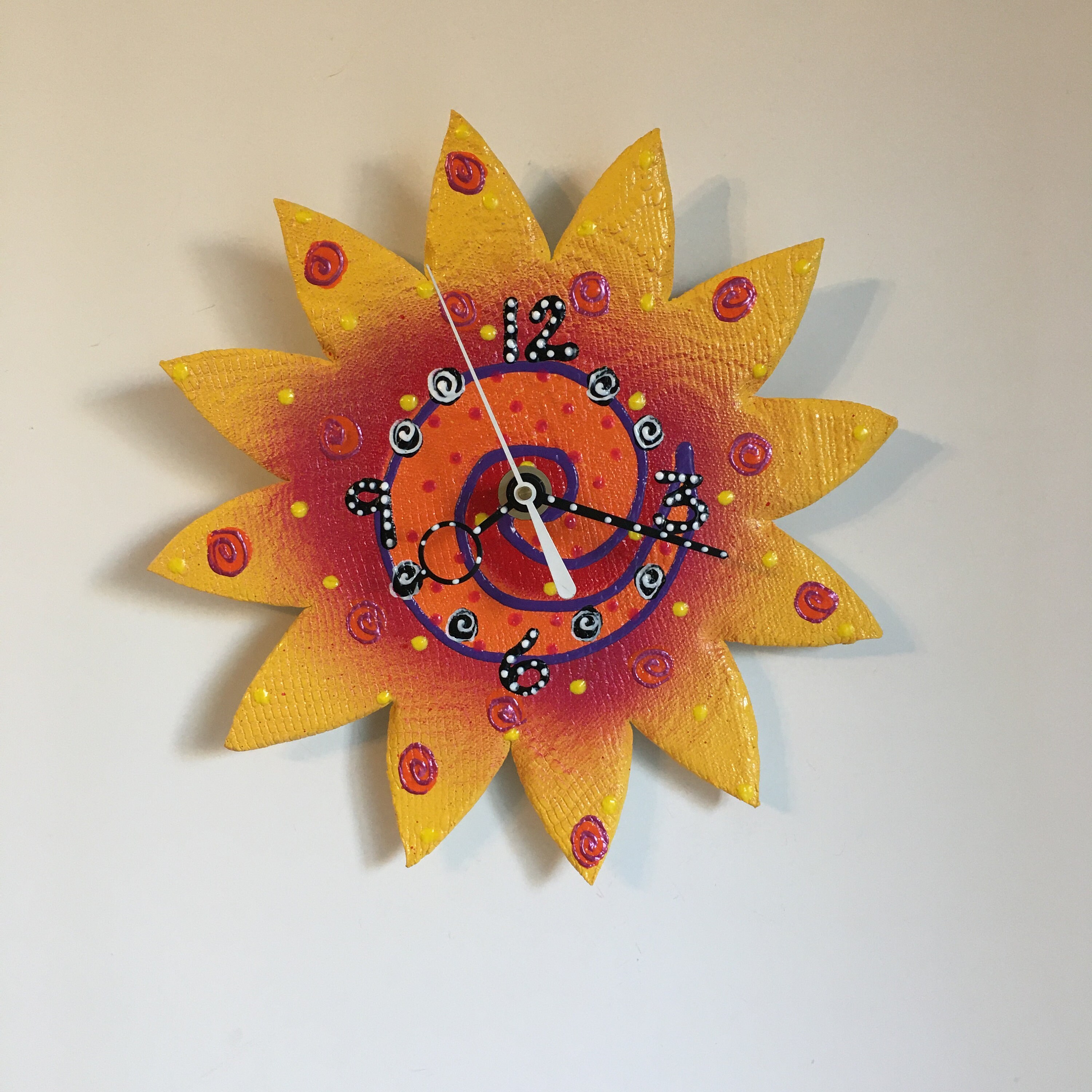 Here Comes The Sun Clock, Whimsical Sunshine Clock, Sun Clock, Wall Art