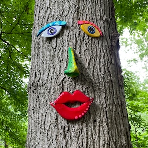 Tree Face,Tree Decor, Gift Ideas,Garden Art Tree Art Outdoor Decor Yard Art Outdoor Christmas Decoration ,Gifts For Her Garden Sculpture image 1