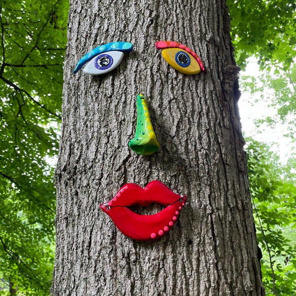 Tree Face,Tree Decor, Gift Ideas,Garden Art Tree Art Outdoor Decor Yard Art Outdoor Christmas Decoration ,Gifts For Her  Garden Sculpture