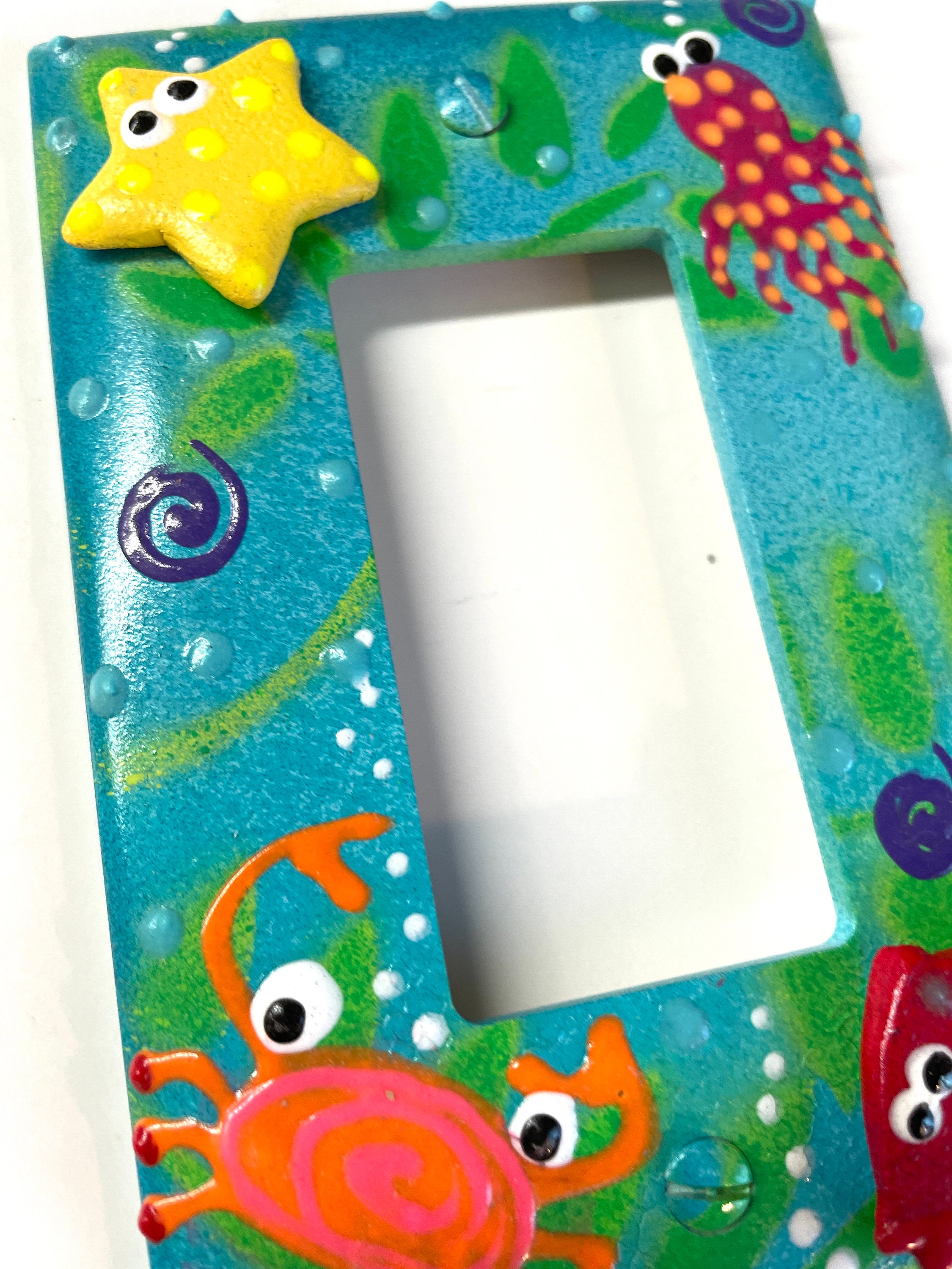 Fish Plate Cover,Light Switch Cover, Whimsical Underwater aquatic light