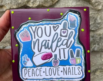 Nail Tech Gifts,Wall Tile, Salon Gifts, Gift for Nail Technician,,Nail Lady Gift, Nail Stylist Appreciation Gift