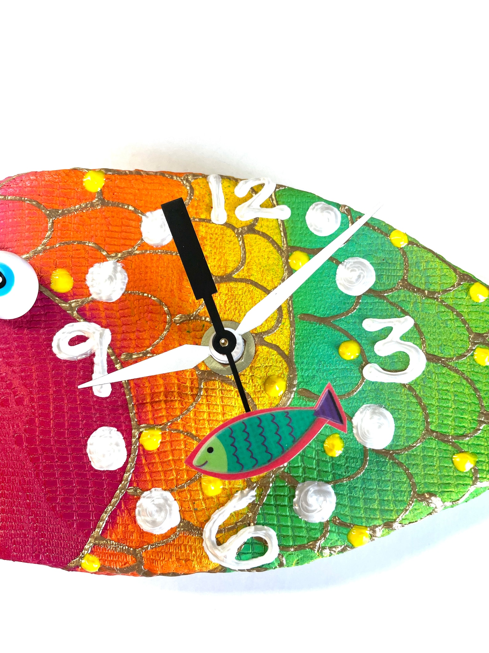 Rainbow Fish Wall Clock Fish Clocknursery Clock gift Etsy