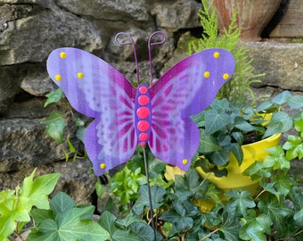 Purple Metal Butterfly Garden Stake,Garden Decor, Garden Stake, Metal garden Art, Garden Ornament, Metal Garden Decor Butterfly Garden Art