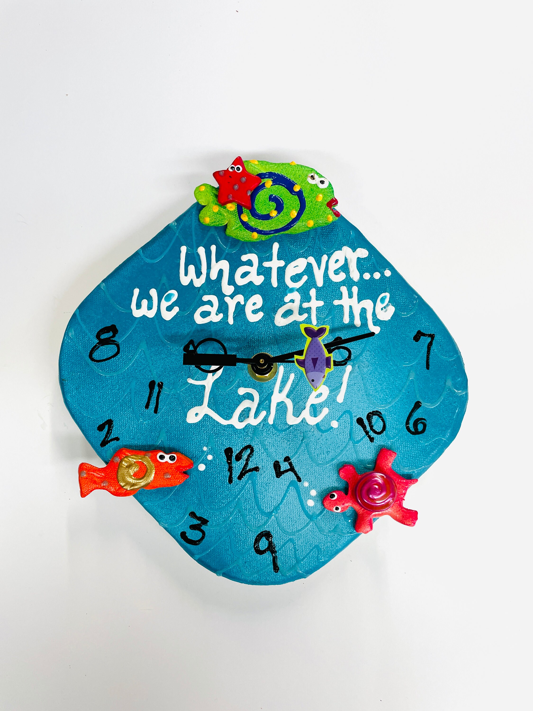 Lake House Wall Clock,Whatever, We are at the LAKE! Nautical Decor