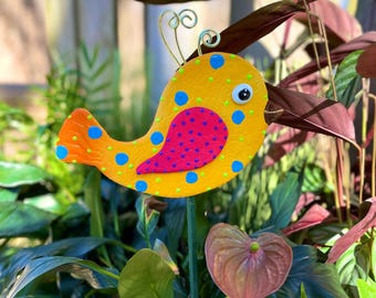 Yard Art Bird Garden Stakes,Bird Garden Art,Potted plants,Gift For Her,Lawn decor,Outdoor garden Sculpture,Garden Decor Cute Birds