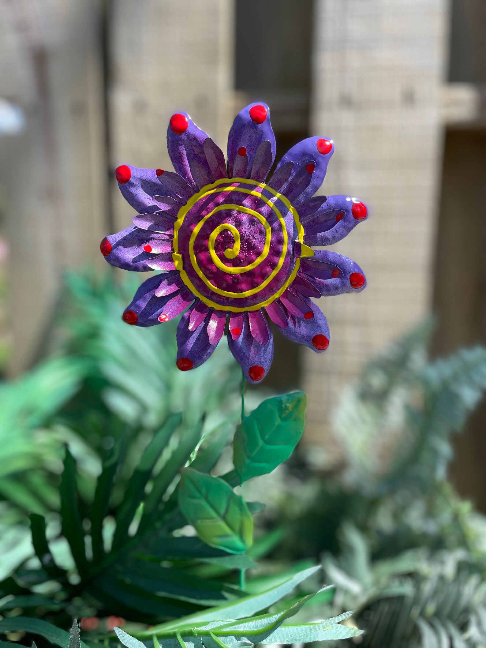 Metal Flower Garden StakesMother's Day Gift Bright Etsy