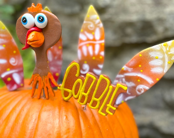 Featured listing image: Pumpkin Turkey Parts,Fall Pumpkin Decor,Turkey Prop,Thanksgiving Decor ,Turkey Kit,Fall Planter Decor,Front Porch Decor,Christmas Gift