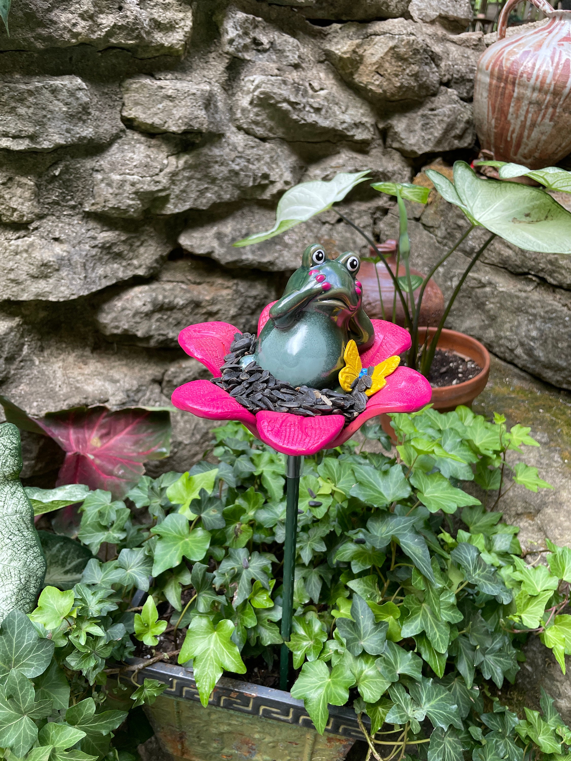 Frog Garden Decoration Ornament Frog Bird Feeder,Frog Garden Bird