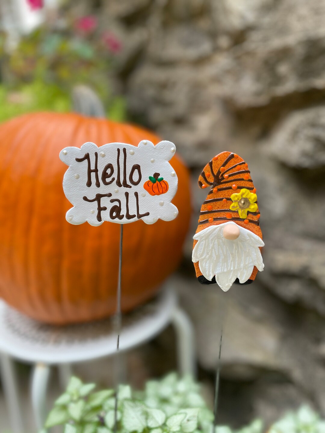 Hello Fall Gnome Garden Stakes Thanksgiving Gnomes Decoration Outdoor