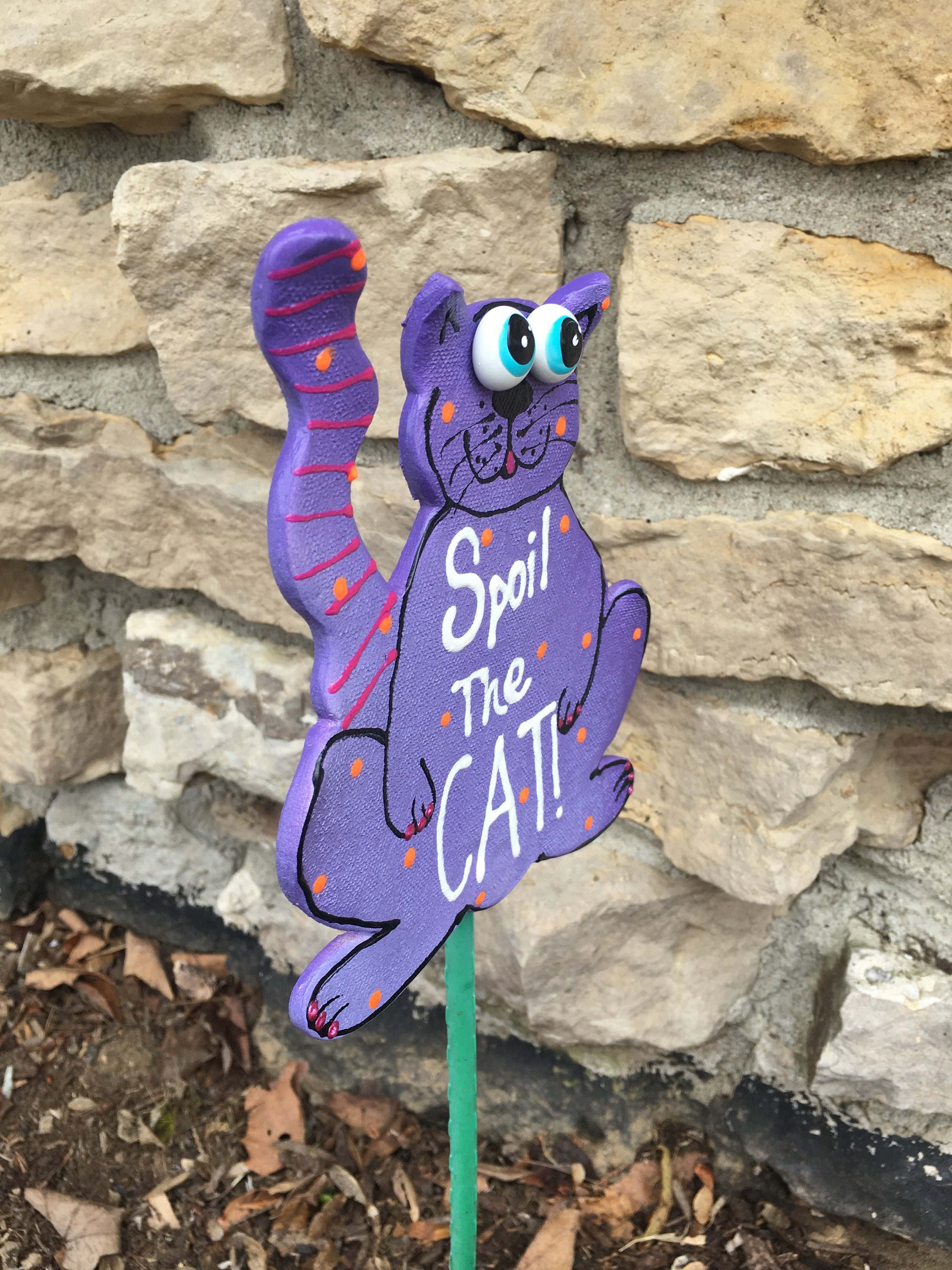 CAT Garden Art,Garden Decor, Gifts For Gardeners, Garden Stakes, Garden Statues, CAT Lovers