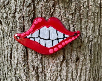 Replacement Tree Face Lips with Teeth Tree Decoration Lips-mouth Teeth Decor Gift for Dentist, Dentist Gifts, Dentistry Gift