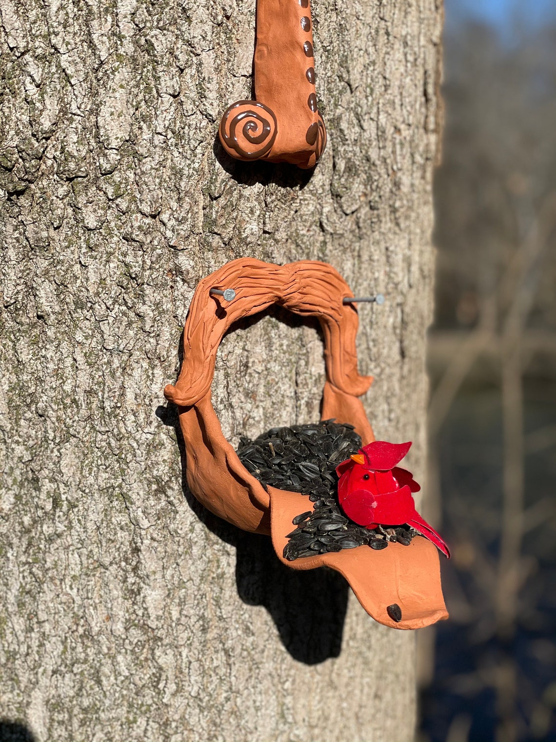 Bird Feeder Tree Face Bird Feeder Decoration Squirrel Feeder Etsy