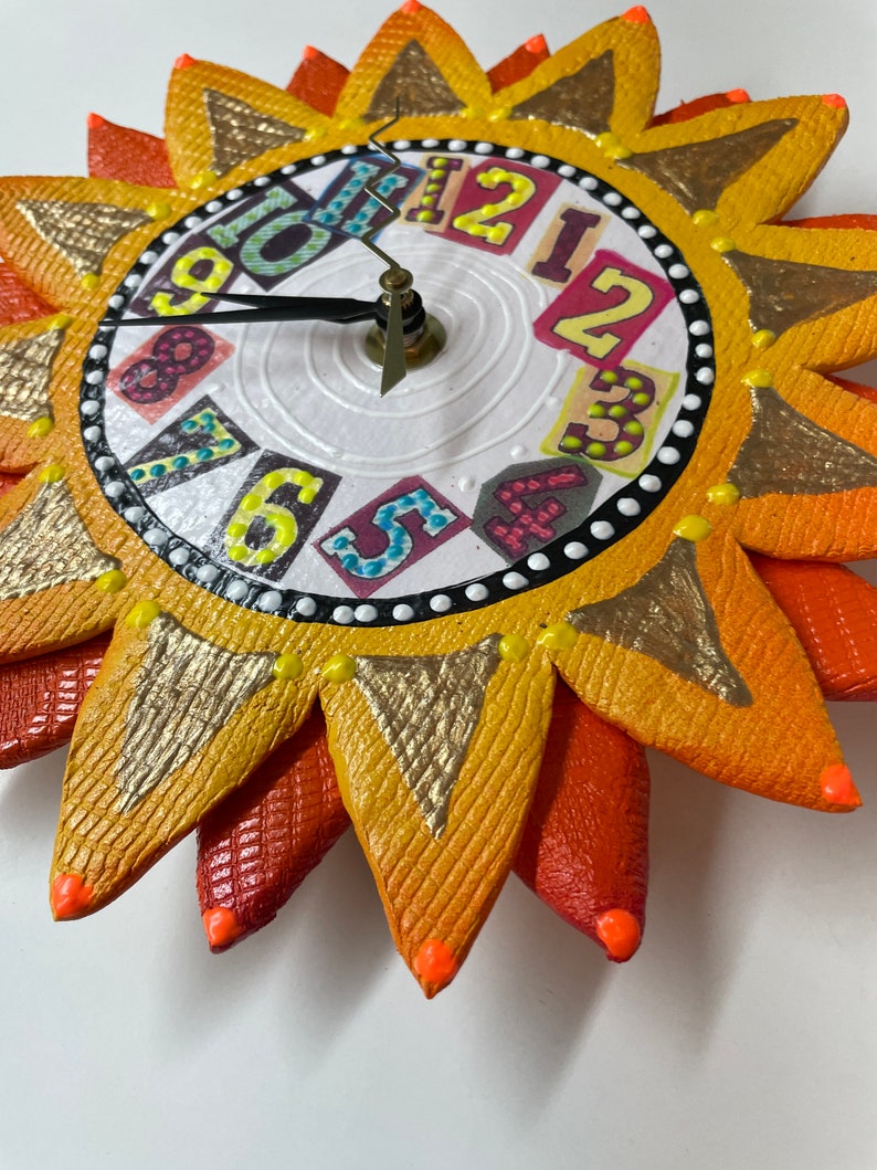 Here Comes the Sun Clock, Wall Clock Whimsical Sunshine Clock,sun Clock ...