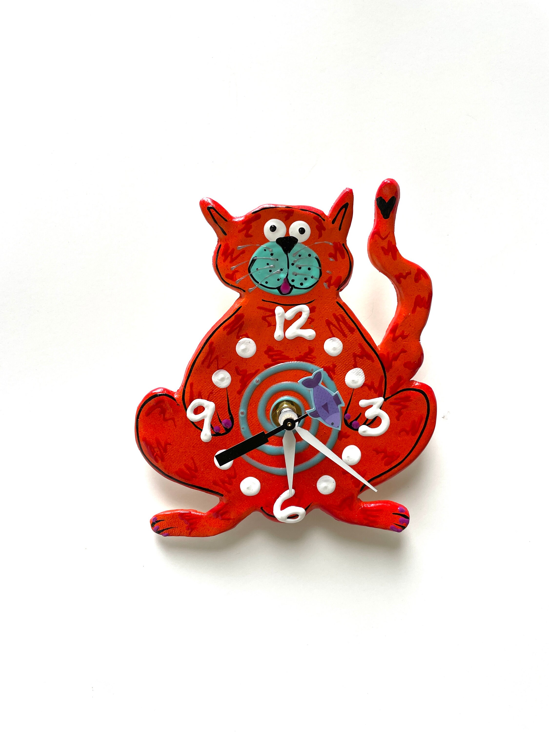 Kitty Clock,Cat Lover Gift,Cat Wall Clock,KIDS Clock,Kit Cat Clock