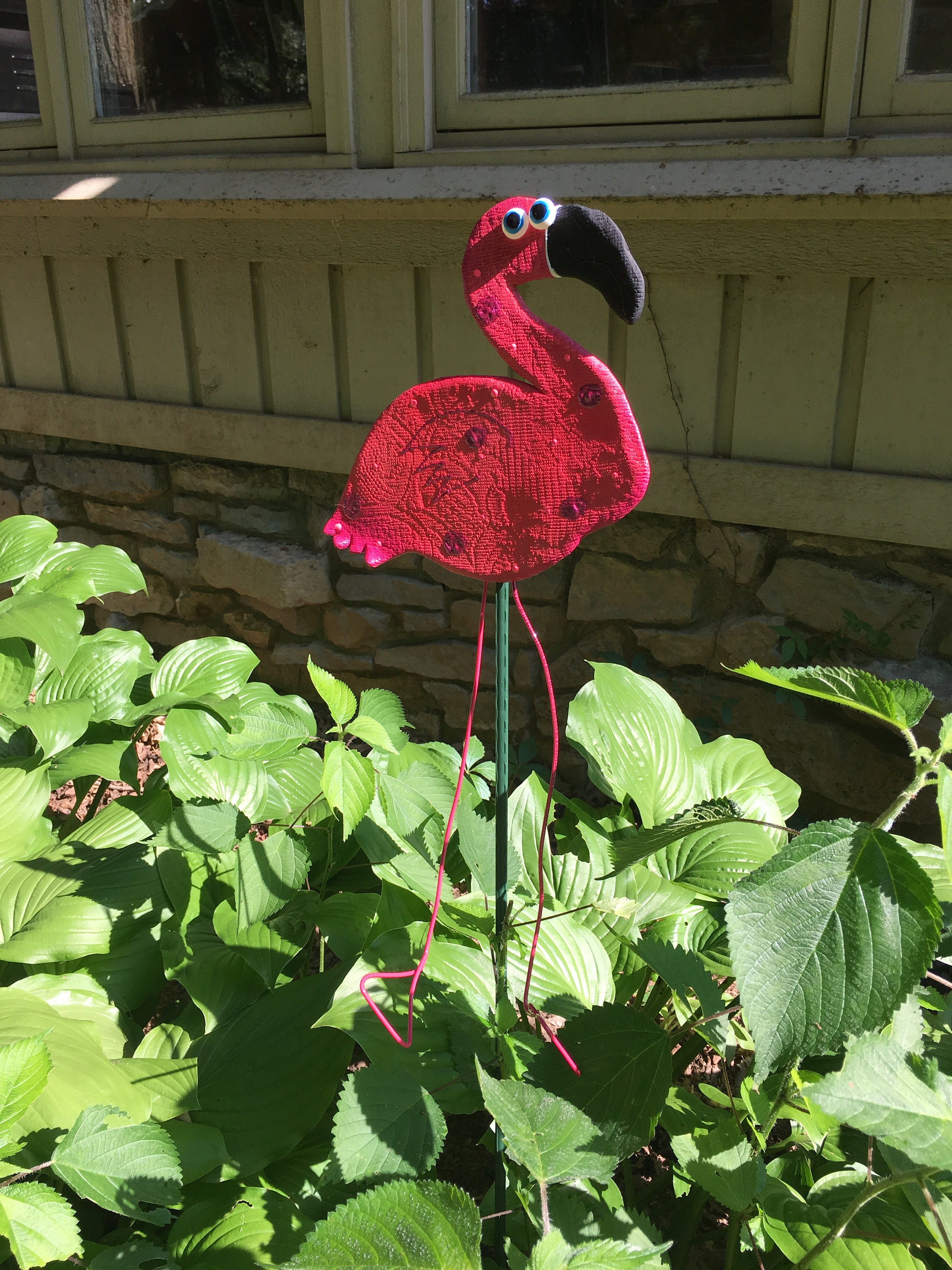 Pink Flamingo Garden Stake,Pink Flamingo,Fairy Garden,Yard Art, Great