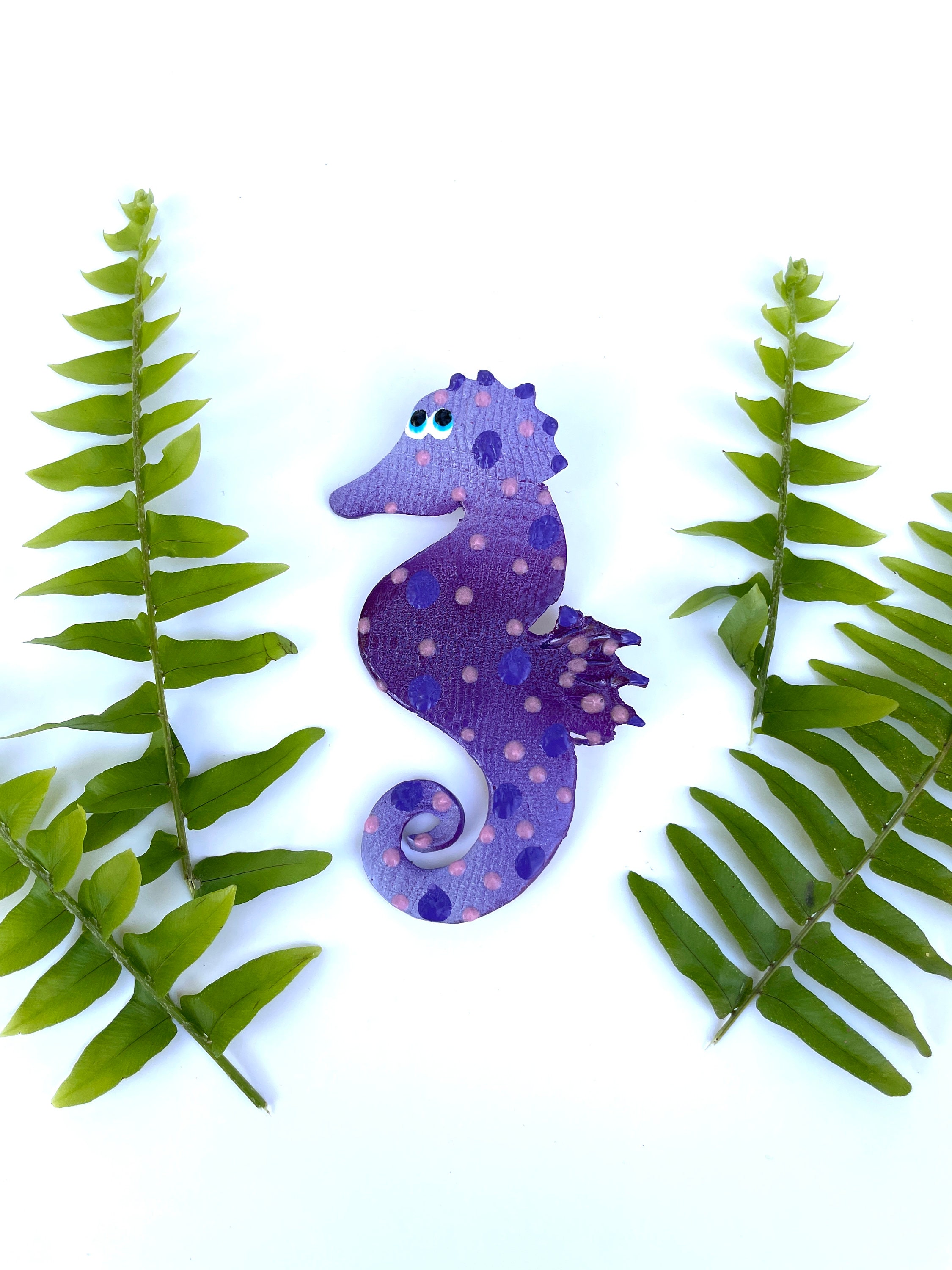 Seahorse Wall Decor,Purple Seahorse Wall Art Beach House Decor Lake
