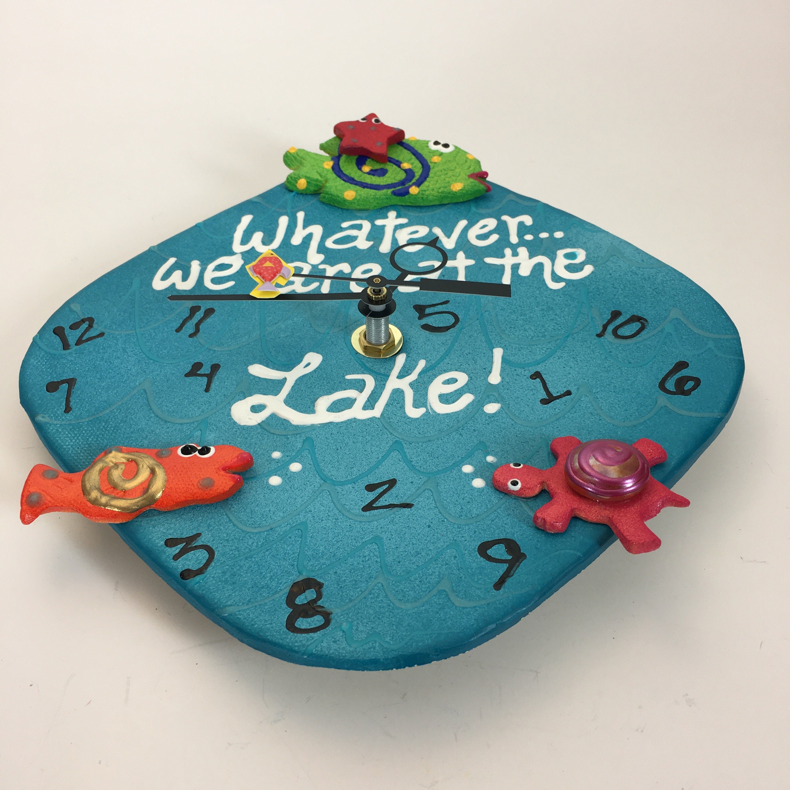 Lake House Wall Clock,Whatever, We are at the LAKE! Nautical Decor