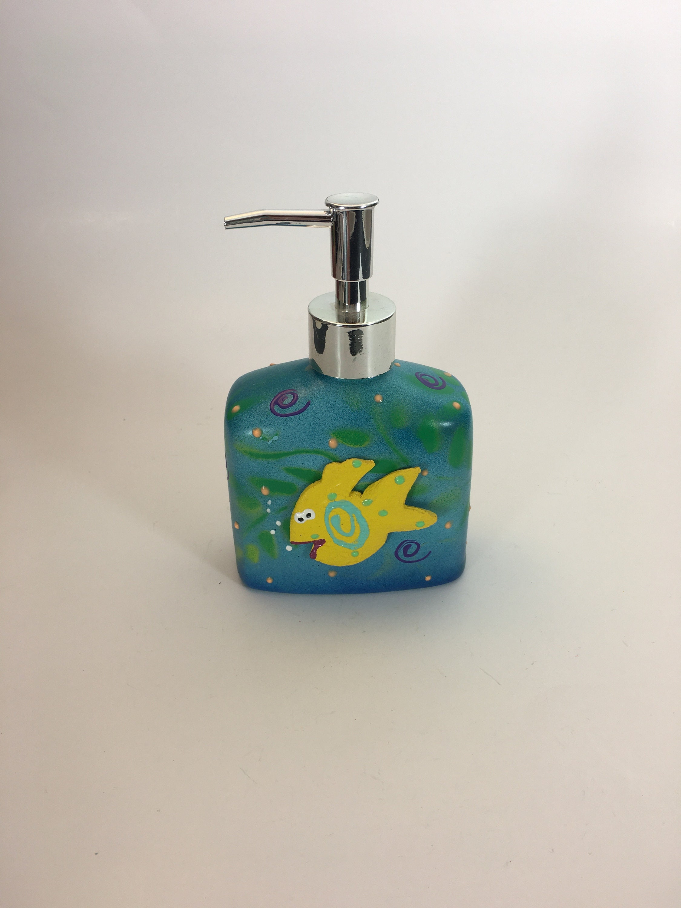 Ceramic Soap Dispenser, Beach Theme,Sea Life, Bathroom Decor,Ocean
