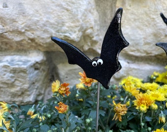 Clay Bats Halloween Bats Garden Stakes Yard Decor Halloween Decor
