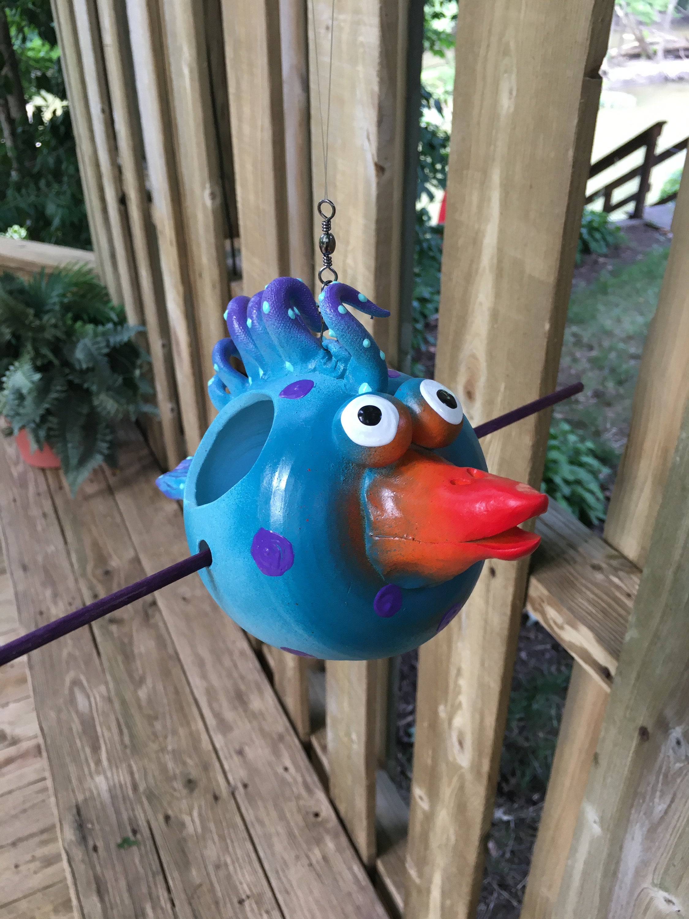Birdfeeder ~ Outdoor Bird Feeder ~ Garden Decor ~ Ceramic Bird Feeder ... - Easy Install Non Stick Pans For Backyard Bird Feeders