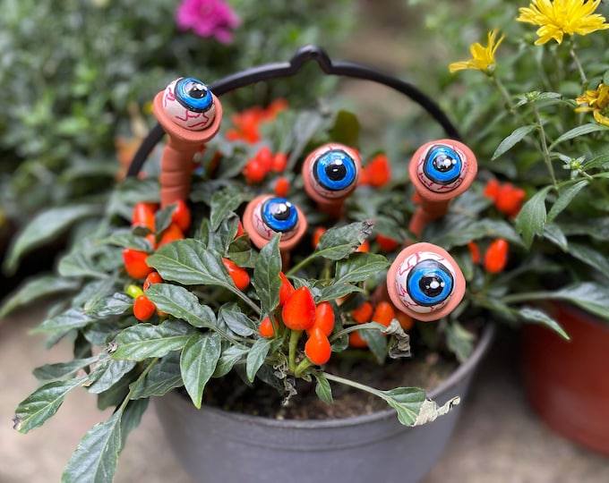 Featured listing image: Halloween Eyeball Plant Stakes – Spooky Bloodshot Eye Orbs, Creepy Garden Decor, Funny Alien Eyeball Prop