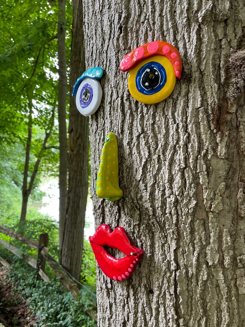 Tree FaceTree Decoration Gift Ideas,Garden Art Outdoor Decor Yard Art ,Fence decor,Tree Face for on Trees, Mother's Day Gift For Her image 6