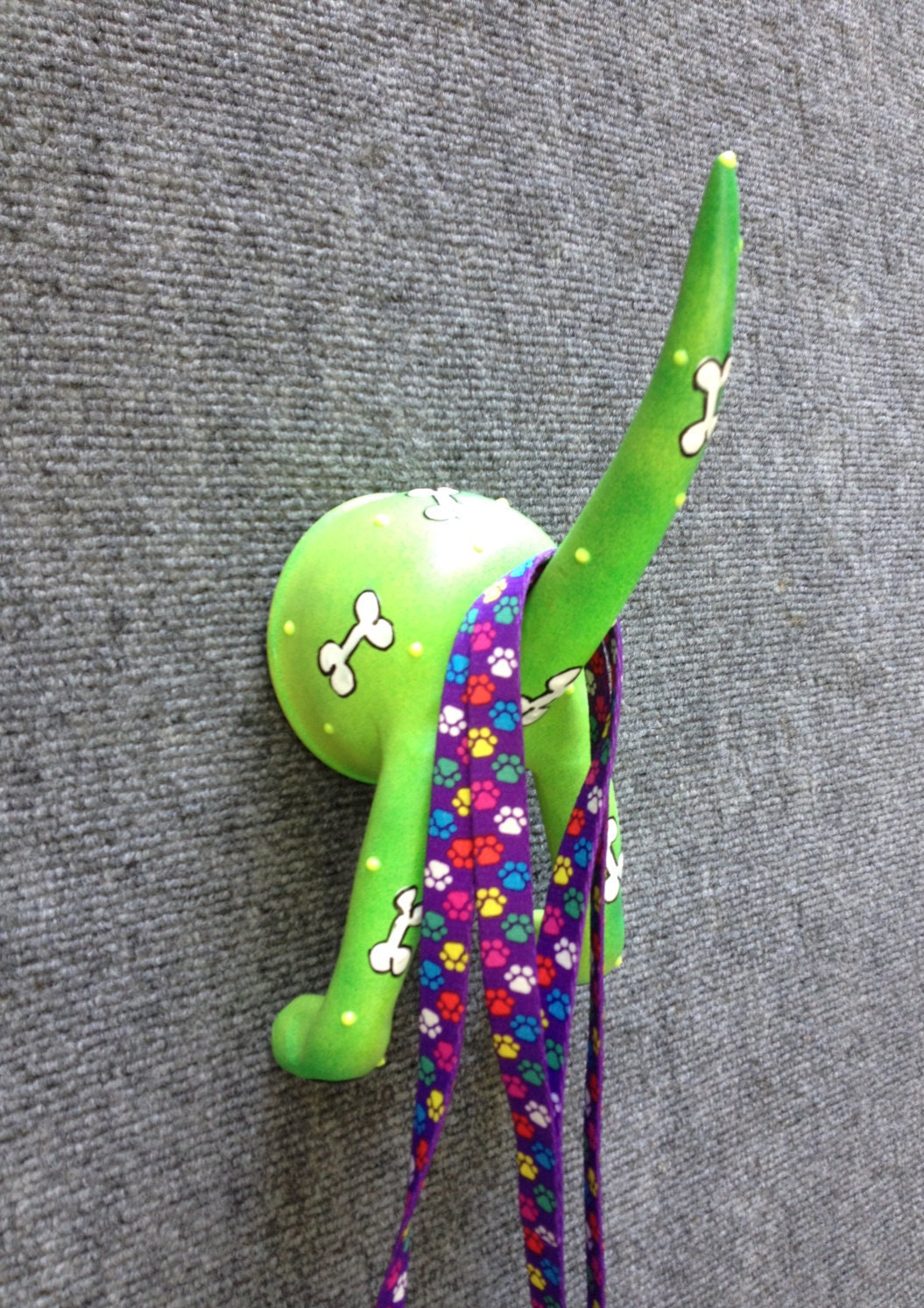 Dog Tail Leash Holder,Handmade ceramic dog tail leash holder, Glow in