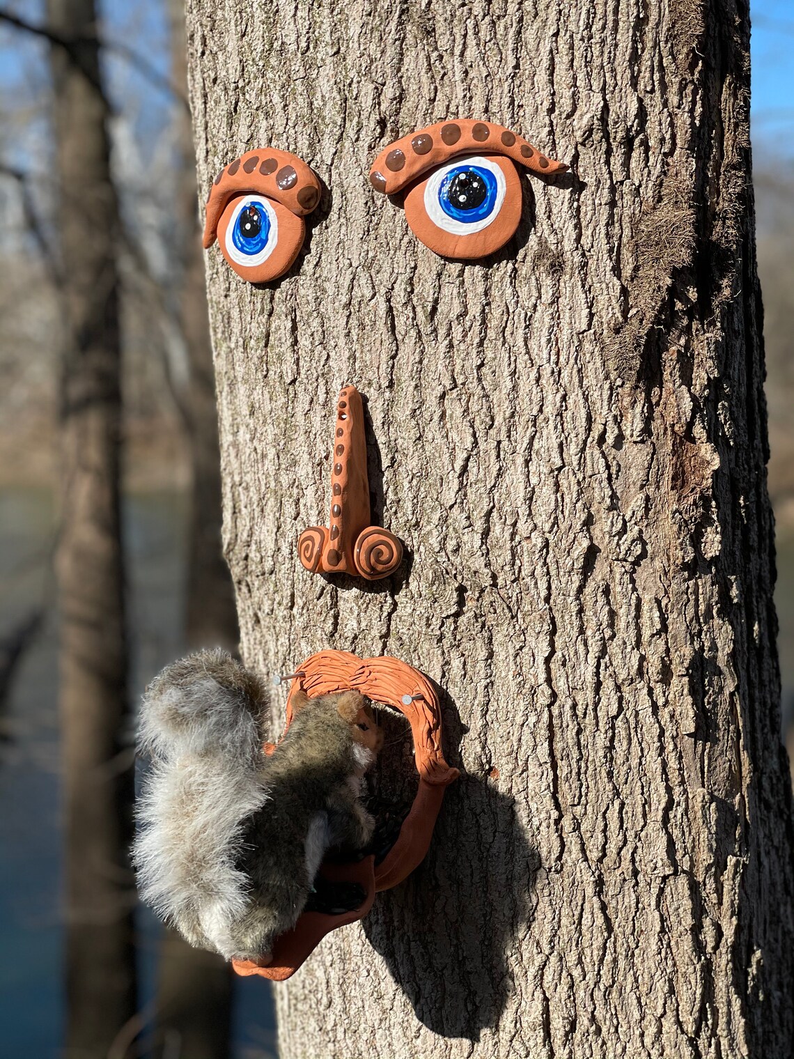 Bird Feeder Tree Face Bird Feeder Decoration Squirrel Feeder Etsy