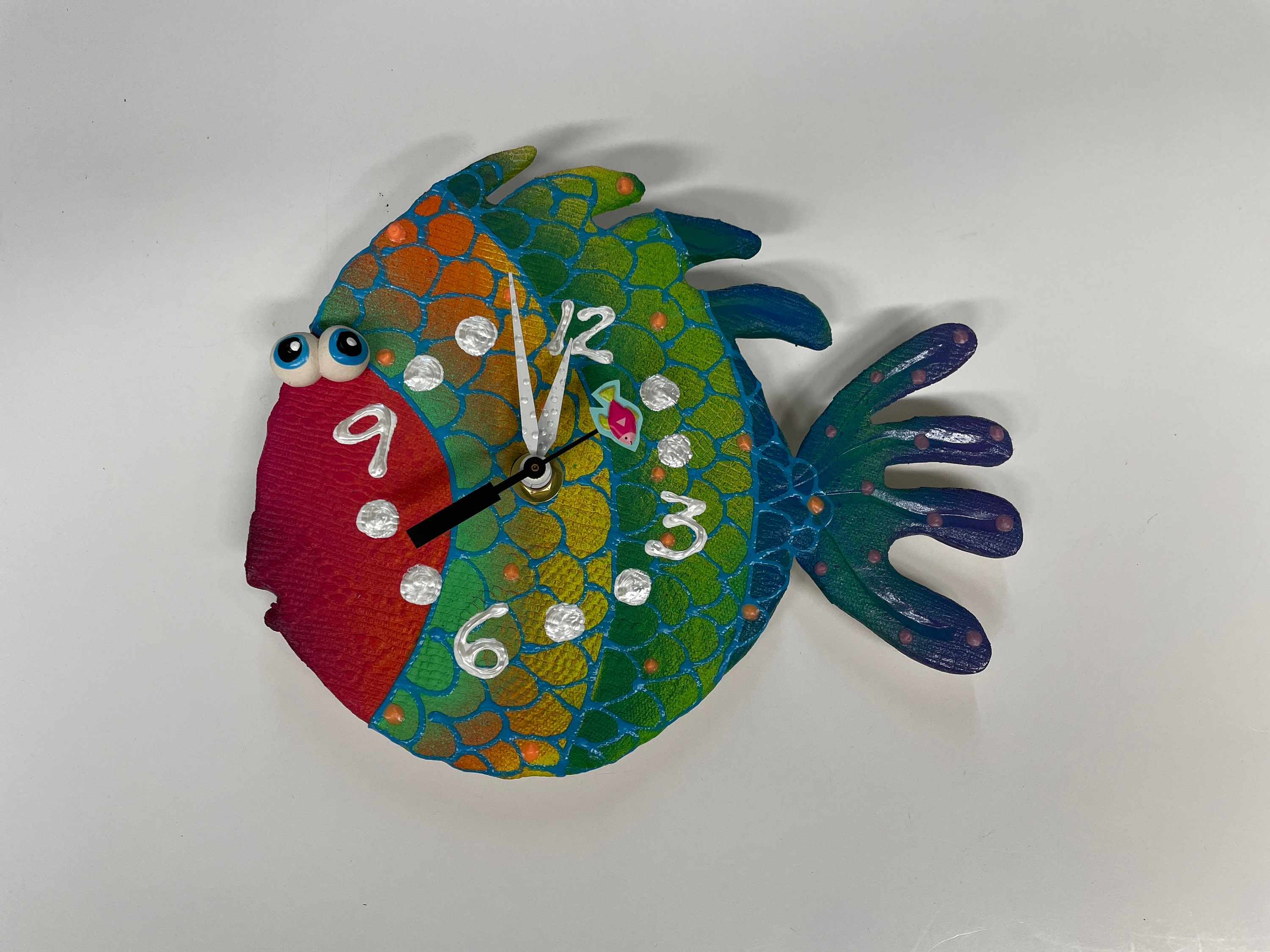 Kids Clock, Fish Clock,Nursery Clock ,Gift Clock,Tropical Theme,Ocean