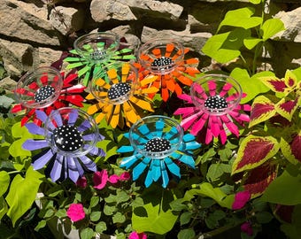 Bee Watering Station,Butterfly Puddler,Garden Art,Gift For Her,Glass Flower,Garden Sculpture,Insect Drinking Cups Bird Feeder