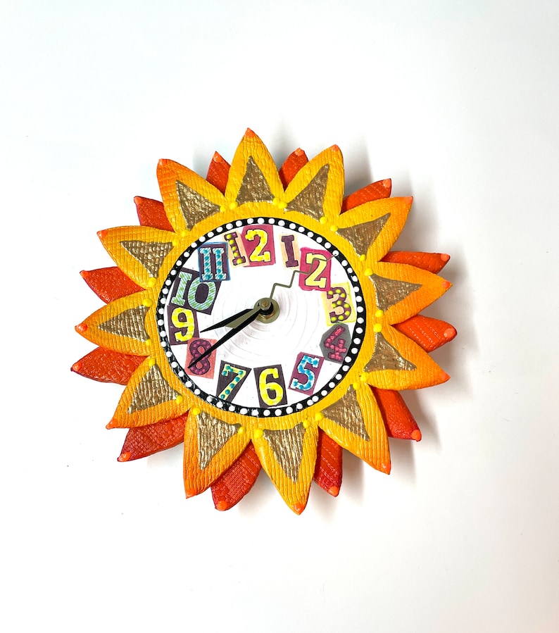 Here Comes the Sun Clock, Wall Clock Whimsical Sunshine Clock,sun Clock ...