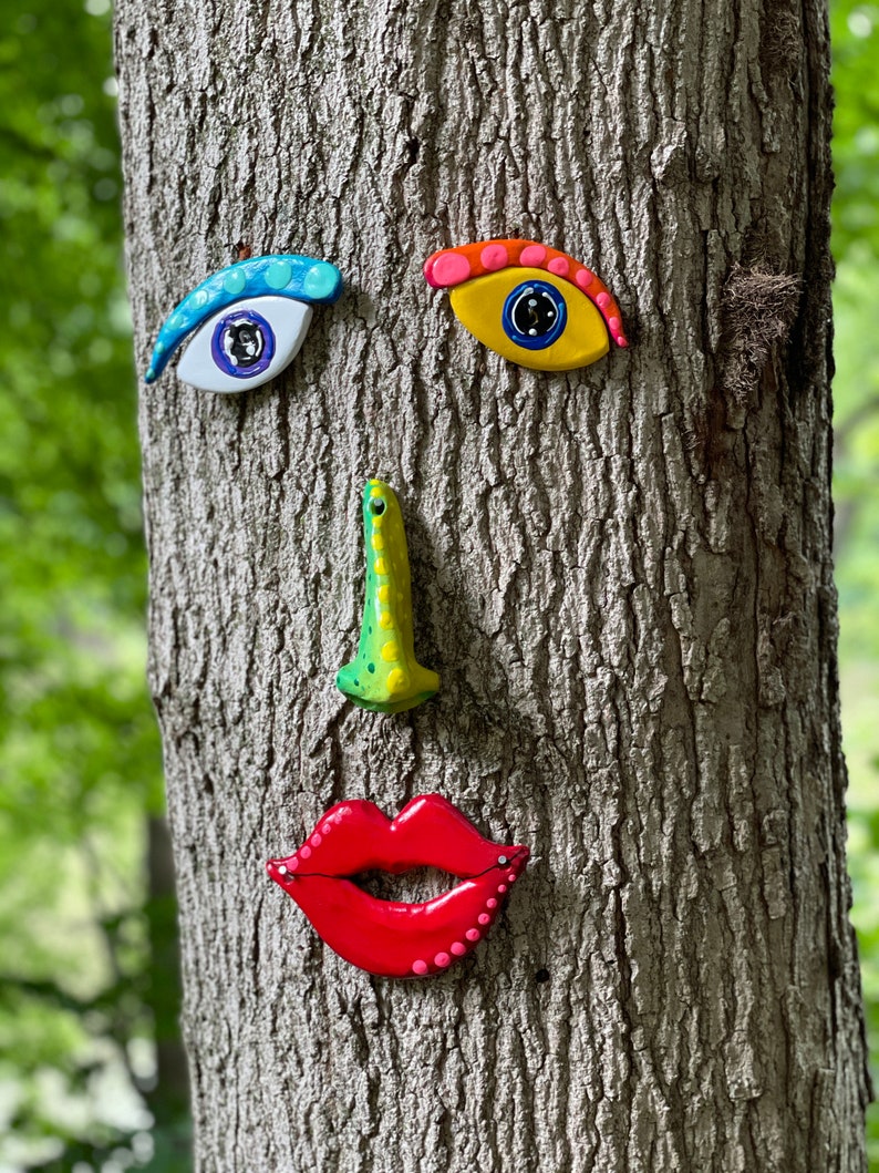 Tree Face,Tree Decor, Gift Ideas,Garden Art Tree Art Outdoor Decor Yard Art Outdoor Christmas Decoration ,Gifts For Her Garden Sculpture image 3