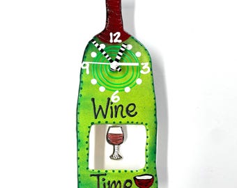 Wine Bottle Pendulum Wall Clock,Wine Time Clock,Wine Bottle Clock, unique wall clock-Swinging Pendulum Wall Clock