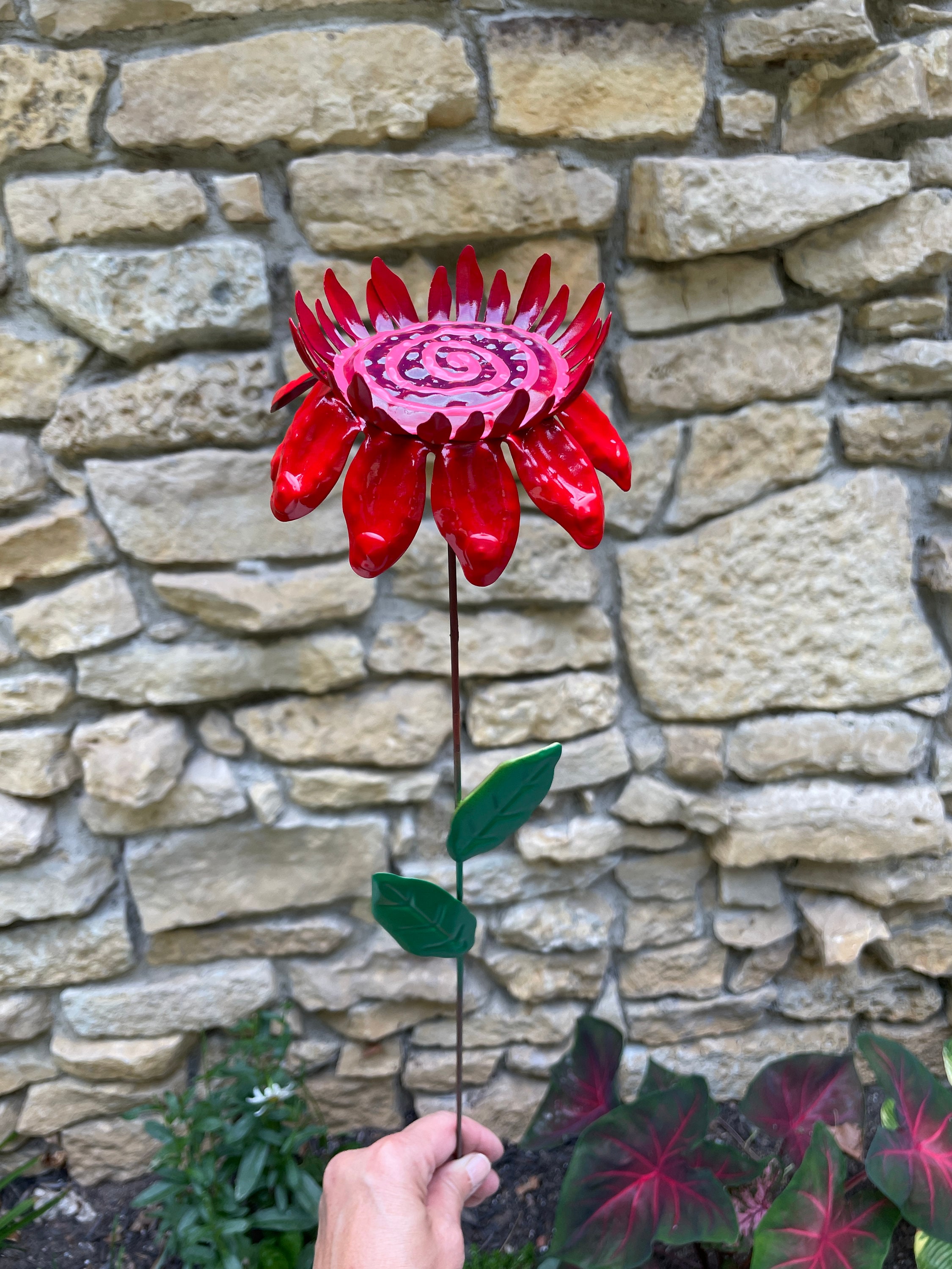 Colorful Bouquet Garden Stakes,Set of Seven, Metal Garden Stakes, Yard