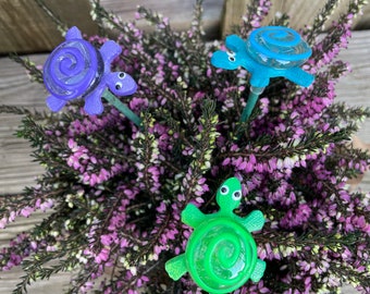 Sea Turtle Garden Stakes, 3 Sea Turtle Garden Stakes,Potted plants Lawn decor,Outdoor garden Stake,Garden Decor, Turtle Lover Gift