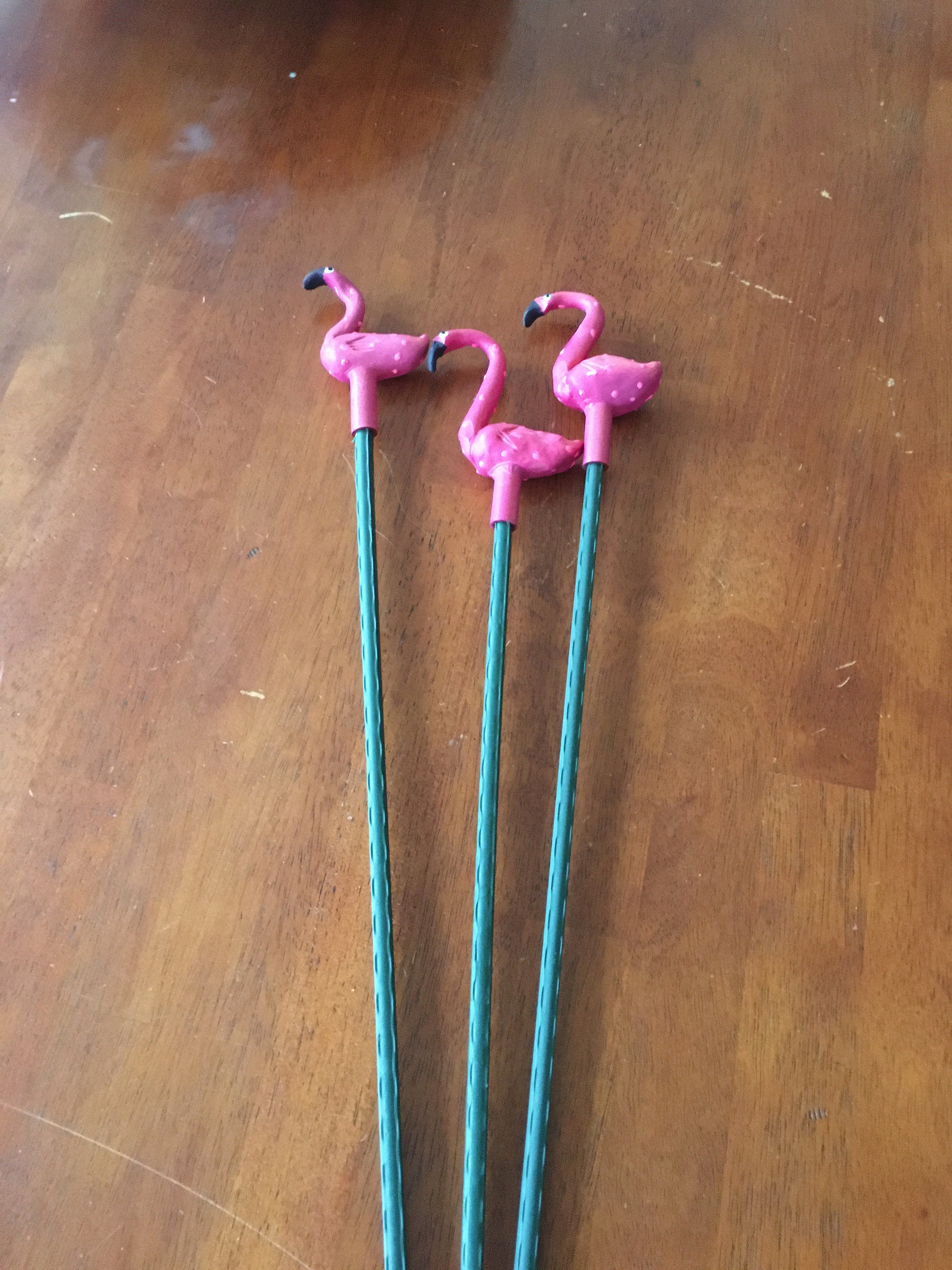 Pink Flamingo Garden Stakes,3 flamingo garden Yard Art, Great Gift,Lawn