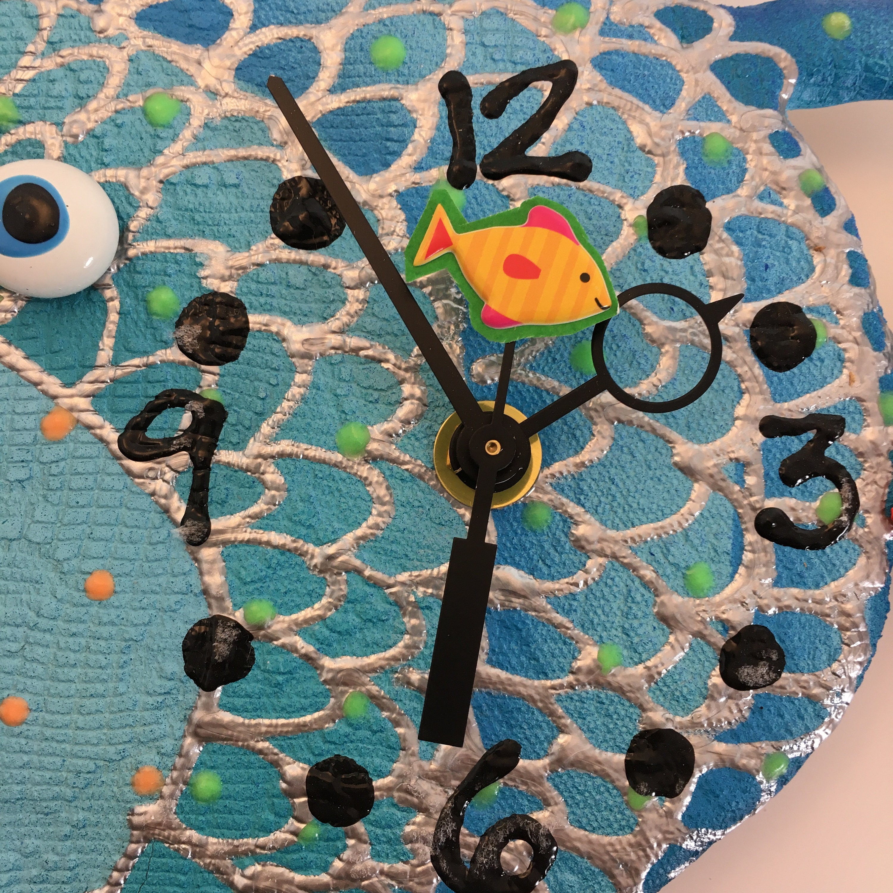 Kids Clock, Fish Clock,Nursery Clock ,Gift Clock,Tropical Theme,Ocean