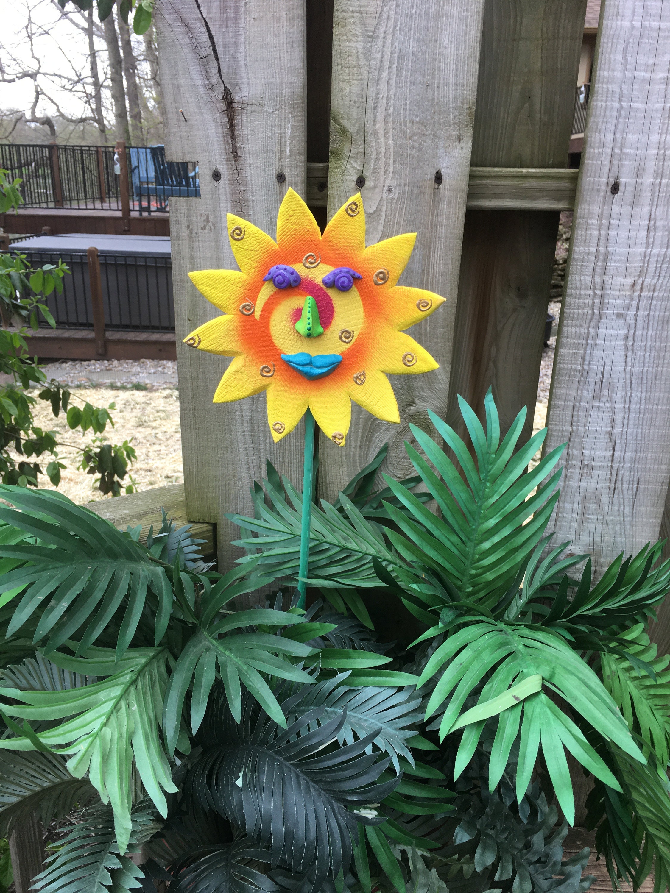 Sun Garden Stake,Yard Art, Great Gift,Lawn decor,Outdoor garden Stake