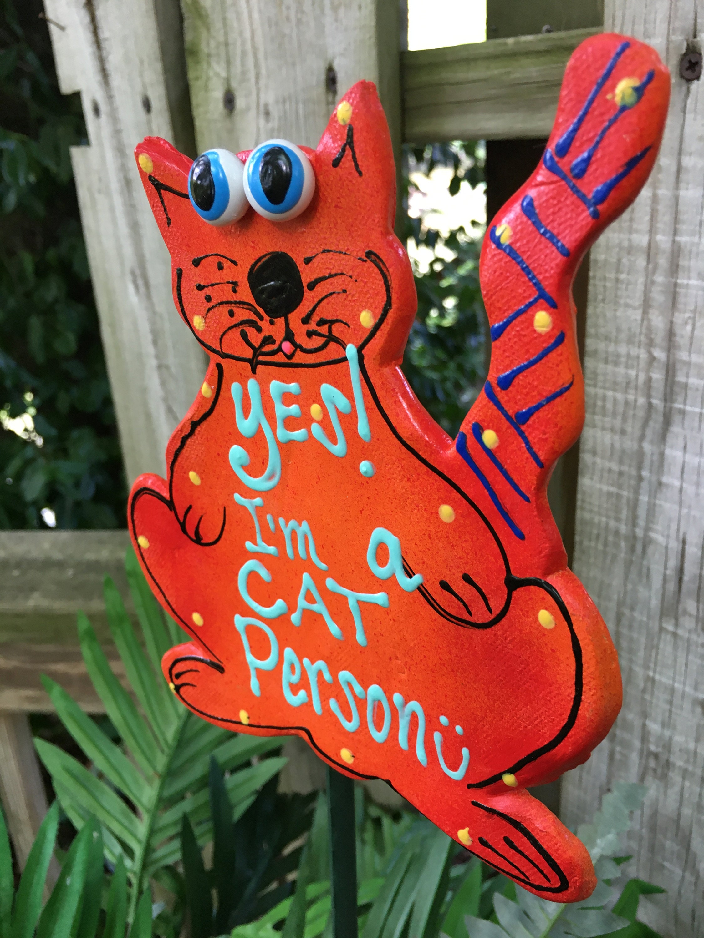 CAT Garden Art,Garden Decor, Gifts For Gardeners, Garden Stakes, Garden