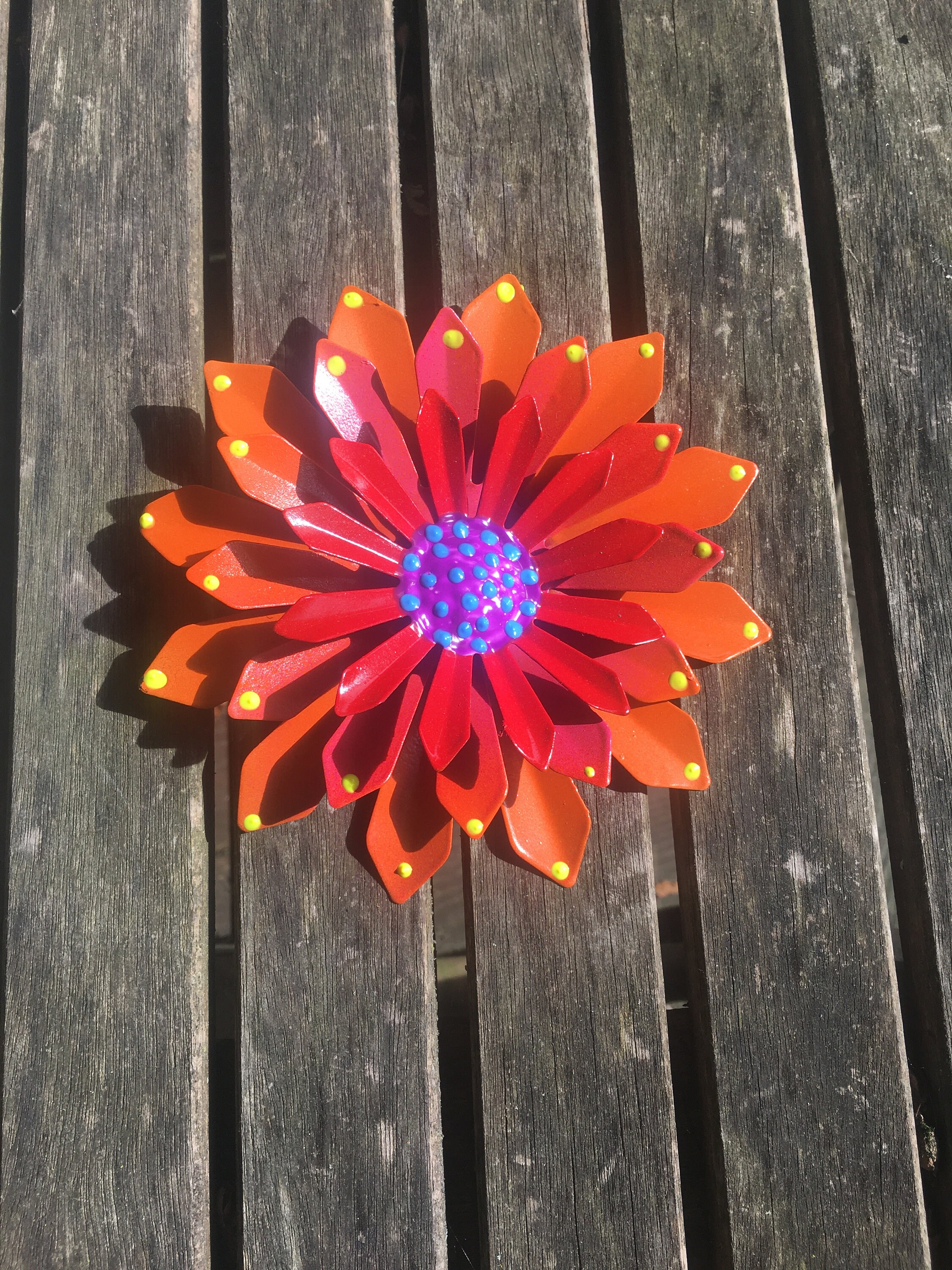 Metal Flower,Orange Fence Flower,Fence Decoration,Patio DecorYard art