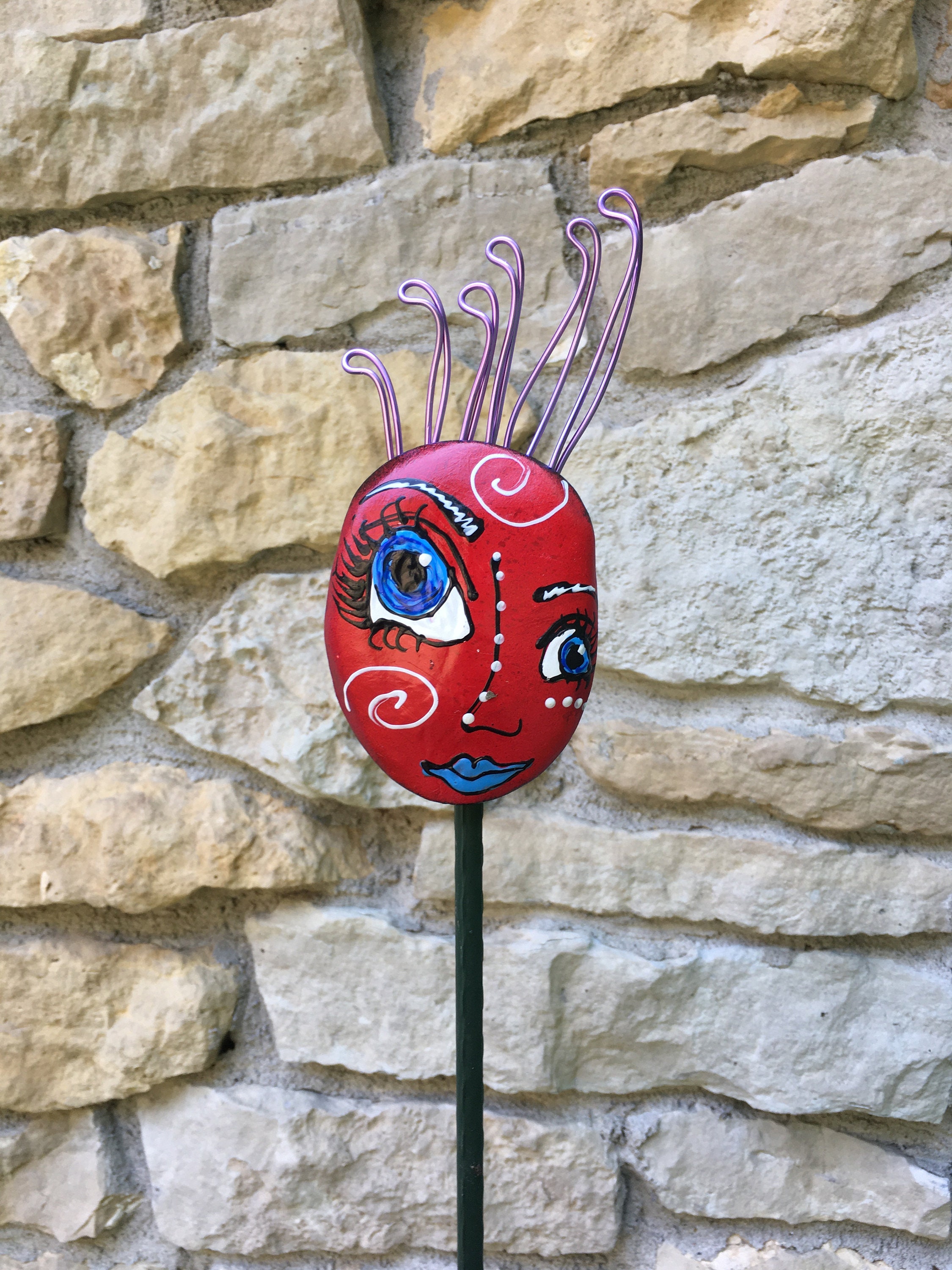 Unique Face Garden Yard Stake is a Lovely addition to your backyard