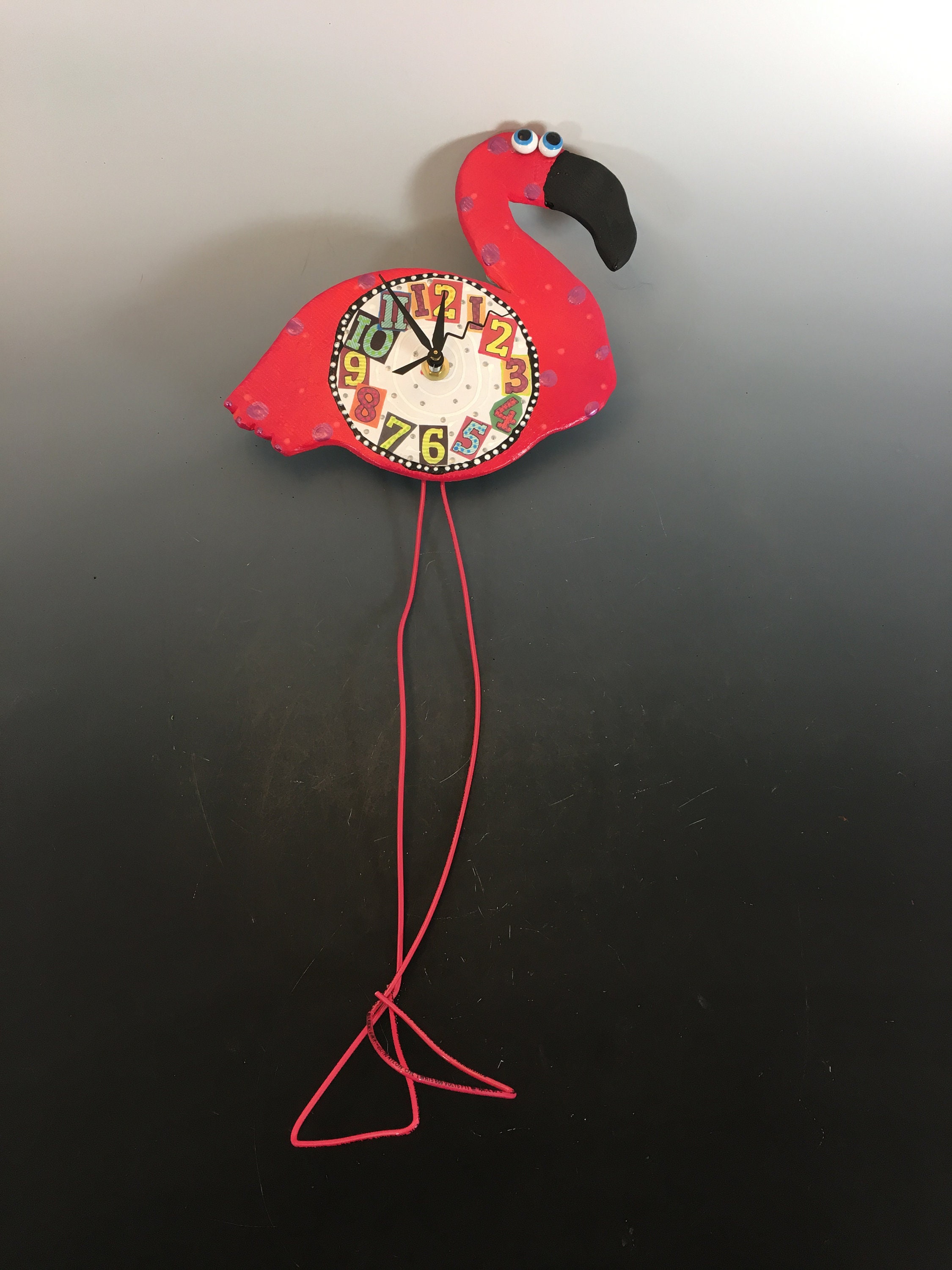 Pink Flamingo Wall Clock Flamingo Gifts Bird Lover Gift Flamingo Clock