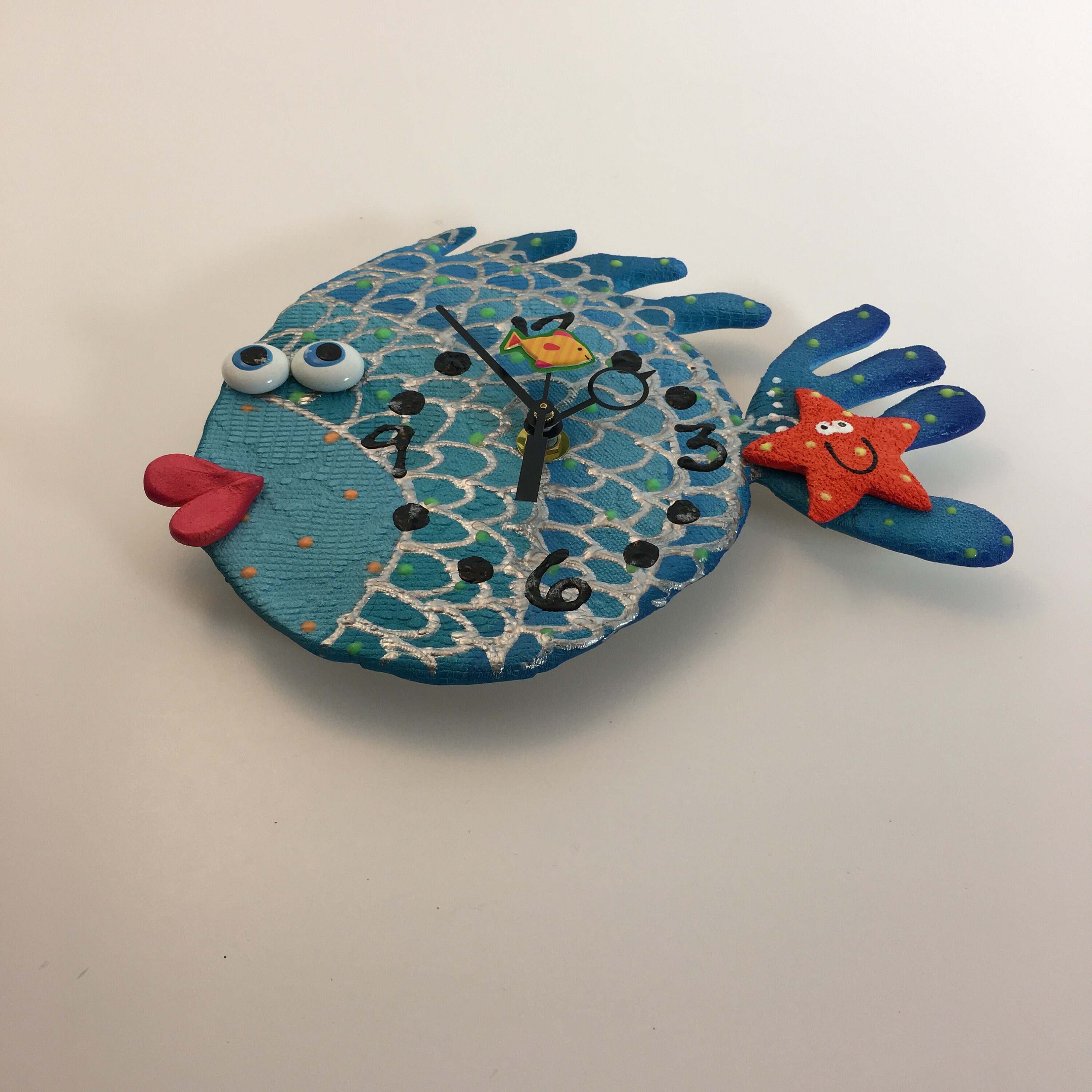 Kids Clock, Fish Clock,Nursery Clock ,Gift Clock,Tropical Theme,Ocean