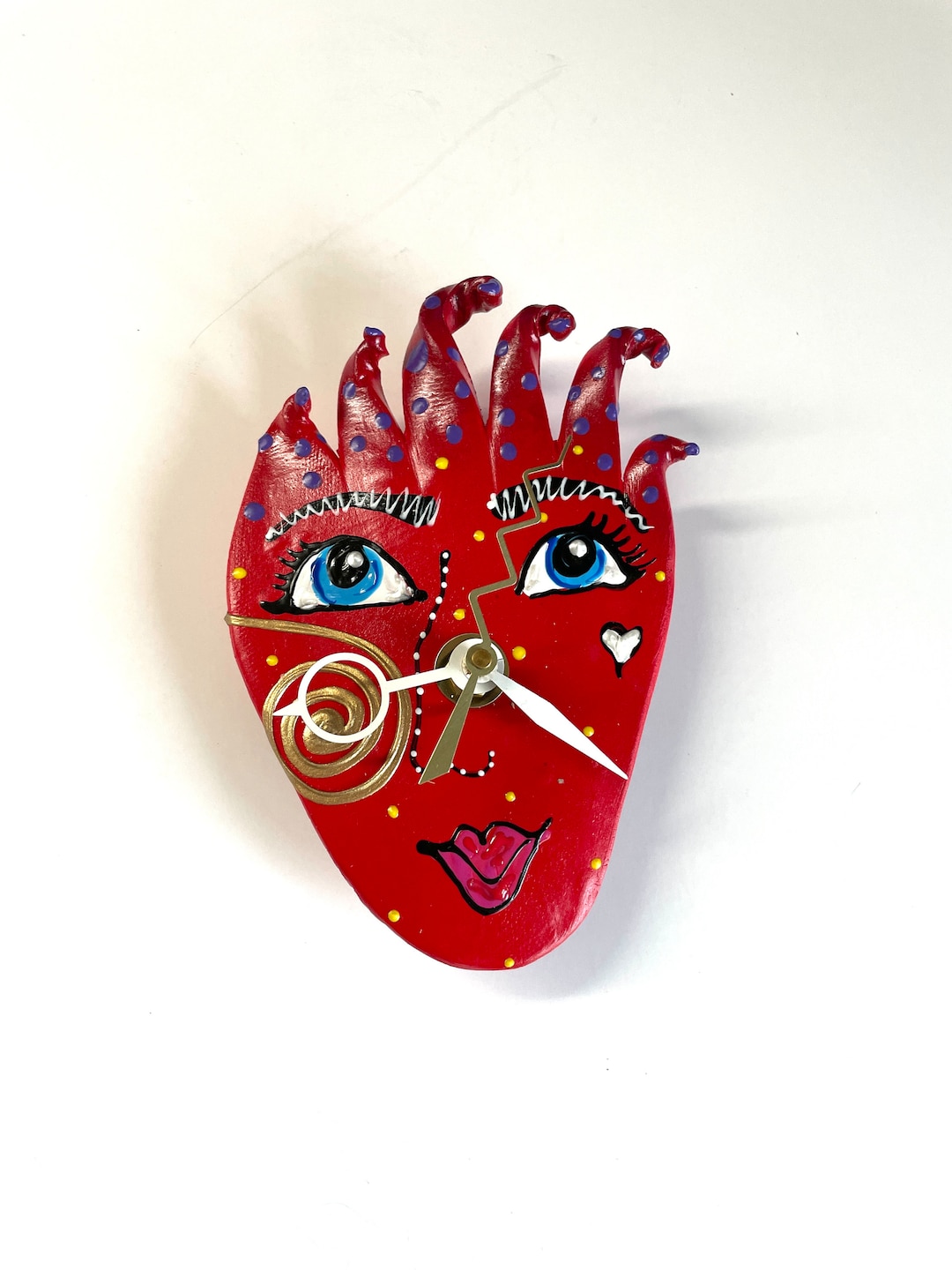 Unique Face Wall Clock Wall Art Wall Sculpture Wall Decor Hand Etsy