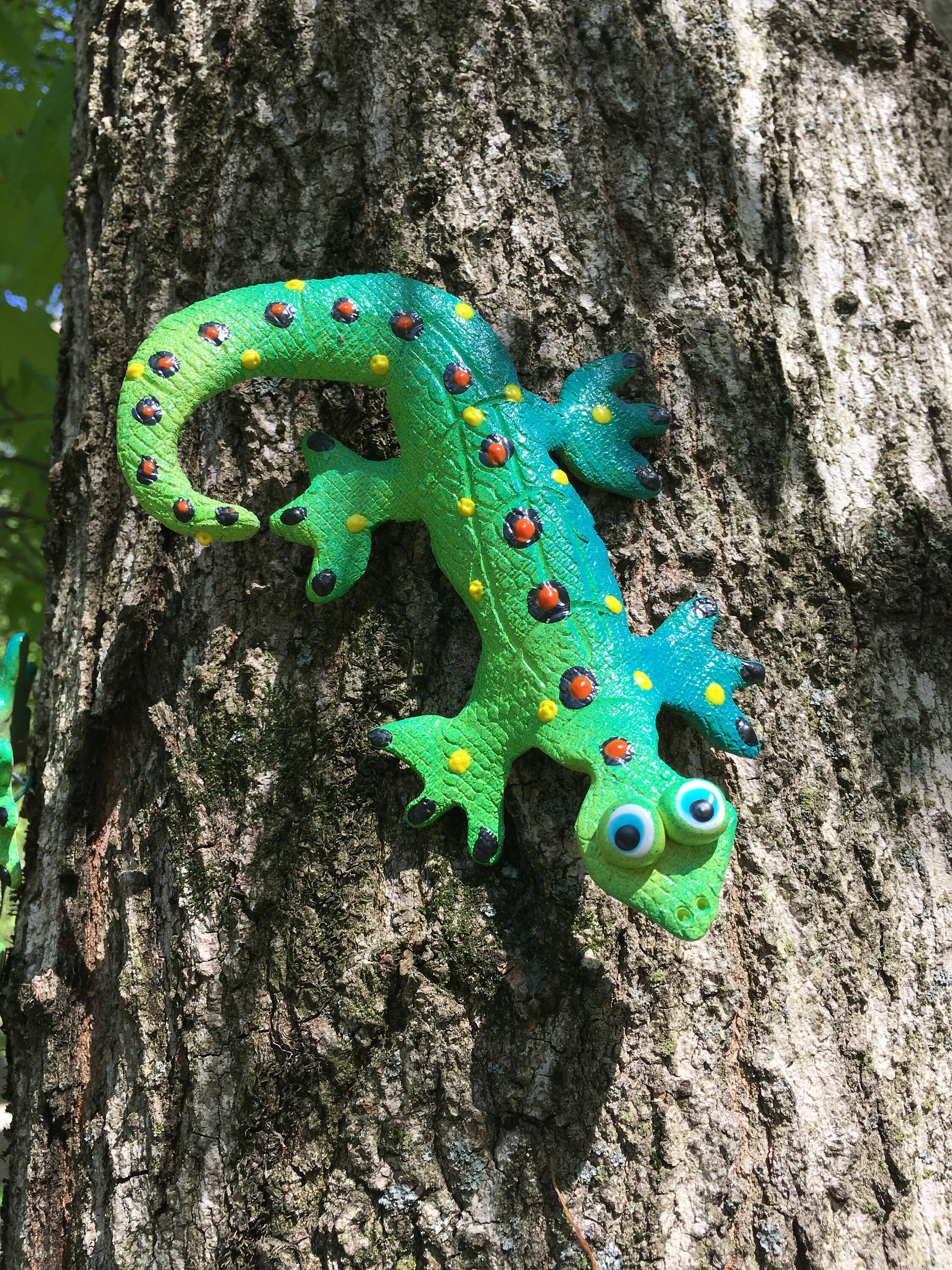 Set of Three Gecko Outdoor Wall Art, Lizard Outdoor Wall Decor