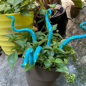 Tentacle Plant Art Teal Blue Octopus Tentacle Stakes Octopus Decor Tentacle Art  Octopus Indoor/Outdoor Potted Plant Decoration Plant Stakes